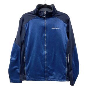 Eddie Bauer Men's‎ Track Jacket, Size Medium, Blue Colorblock Full Zip Pockets